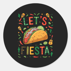 Vrouwen laten fiesta taco cinco de mayo grappige M Ronde Sticker