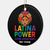 Vrouwen Latina Power Flowers Spaanse Maand Keramisch Ornament (Links)