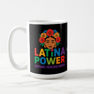Vrouwen Latina Power Flowers Spaanse Maand Koffiemok