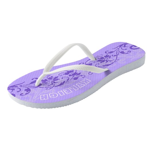 Vrouwen Lavendel Gepersonaliseerde Teenslippers (Schuin)
