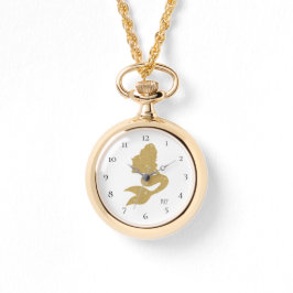 *~* Vrouwen Leer Gouden Glitter Trendy Zeemeermin Horloge