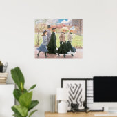 Vrouwen leerlingen voor bevestiging poster (Thuiskantoor)