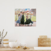 Vrouwen leerlingen voor bevestiging poster (Keuken)
