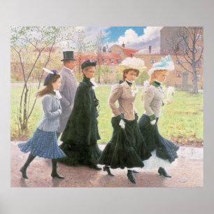 Vrouwen leerlingen voor bevestiging poster