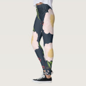 Vrouwen Leggings Baby Roze Kosmos op Navy (Links)