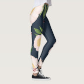Vrouwen Leggings Baby Roze Kosmos op Navy (Rechts)