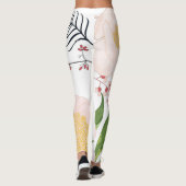 Vrouwen Leggings Baby Roze Kosmos op Wit (Achterkant)