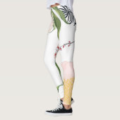 Vrouwen Leggings Baby Roze Kosmos op Wit (Links)