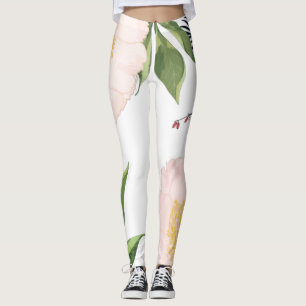 Vrouwen Leggings Baby Roze Kosmos op Wit
