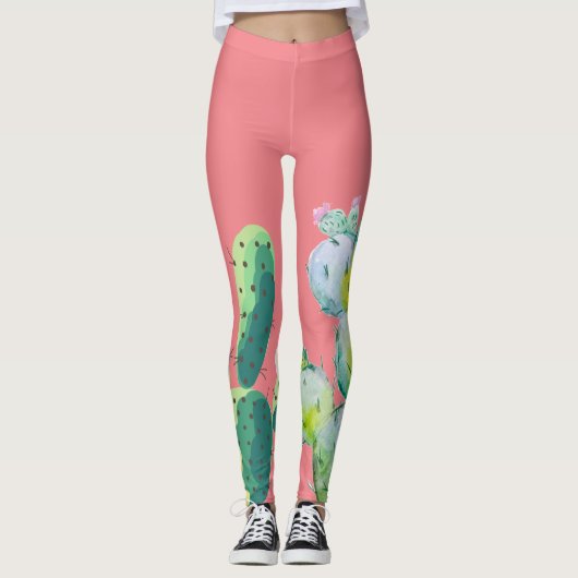 Vrouwen Leggings Bohemian Cactus Succulents Desser (Voorkant)