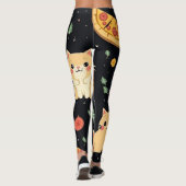 Vrouwen Leggings Cat en Pizza Print (Achterkant)