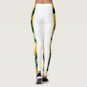 Vrouwen leggings in citroengeel en groen (Achterkant)