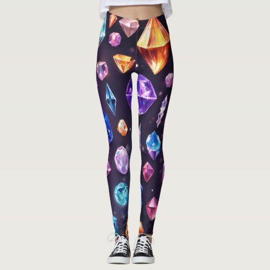 Vrouwen leggings met diamanten design (Voorkant)