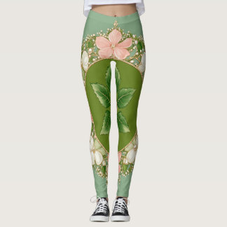 Vrouwen leggings met pastale bloemen