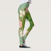 Vrouwen leggings met pastale bloemen (Rechts)