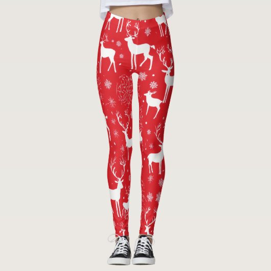 Vrouwen leggings met Red Deer Design (Voorkant)