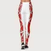 Vrouwen leggings met rode en witte golven (Achterkant)