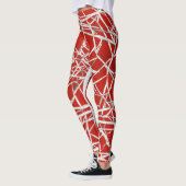 Vrouwen leggings met rode en witte golven (Links)