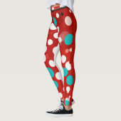 Vrouwen leggings met rode folka stippen (Links)