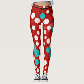Vrouwen leggings met rode folka stippen