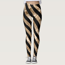 Vrouwen Leggings met zwarte en gouden strepen