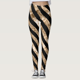 Vrouwen Leggings met zwarte en gouden strepen