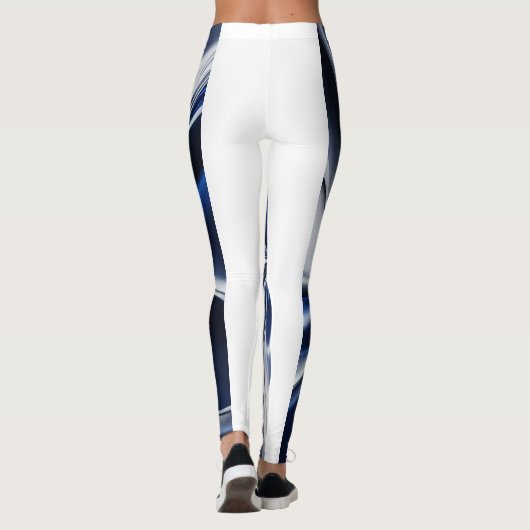 VROUWEN LEGGINGS METALLIC DONKERBLAUW (Achterkant)