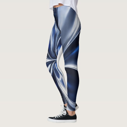 VROUWEN LEGGINGS METALLIC DONKERBLAUW (Links)