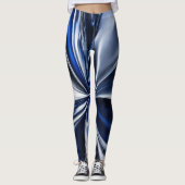 VROUWEN LEGGINGS METALLIC DONKERBLAUW (Voorkant)