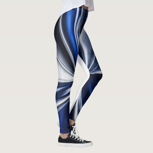 VROUWEN LEGGINGS METALLIC DONKERBLAUW (Rechts)