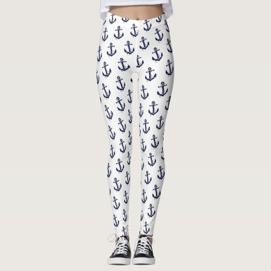 Vrouwen Leggings-Nautisch Anker Leggings (Voorkant)