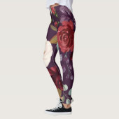 Vrouwen Leggings Plum Paarse Rozen Goud Geometrisc (Links)