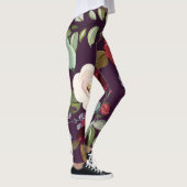 Vrouwen Leggings Plum Paarse Rozen Goud Geometrisc (Rechts)