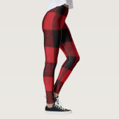 Vrouwen Leggings Red Buffalo Plaid Beer Zwart (Rechts)