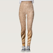 Vrouwen Leggings Tarwe op Burlap Sack Country Rust (Voorkant)