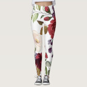 Vrouwen Leggings Wit Rozen Goud Geometrisch (Voorkant)