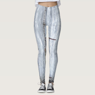 Vrouwen Leggings Wit Wassen Hout Schuur Deur Land