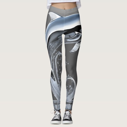 Vrouwen leggings zwaaien en dolfijn (Voorkant)