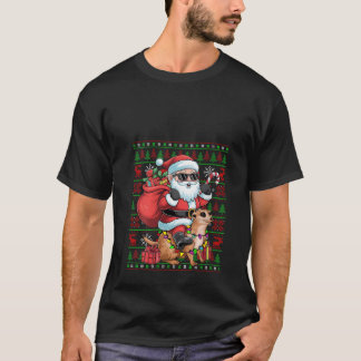 Vrouwen lelijke kerstverlichting Grappig Santa Rid T-shirt