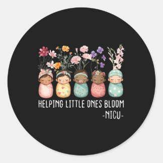 Vrouwen Lente Helpen Kleintjes Bloeien Wildflower Ronde Sticker