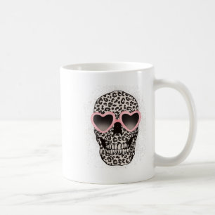 Vrouwen Leopard Gothic Skull Cool Skeleton Cheetah Koffiemok