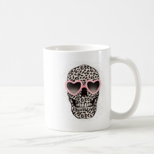 Vrouwen Leopard Gothic Skull Cool Skeleton Cheetah Koffiemok (Rechts)