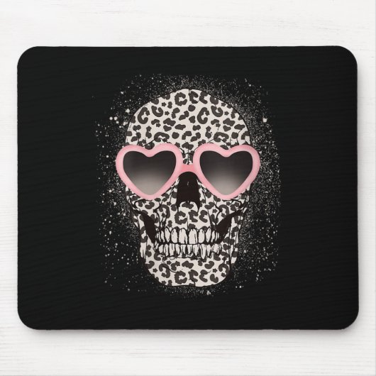 Vrouwen Leopard Gothic Skull Cool Skeleton Cheetah Muismat (Voorkant)