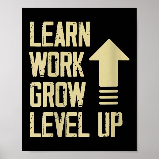 Vrouwen Leren Werken Groeien Level Up Groei Succes Poster (Voorkant)