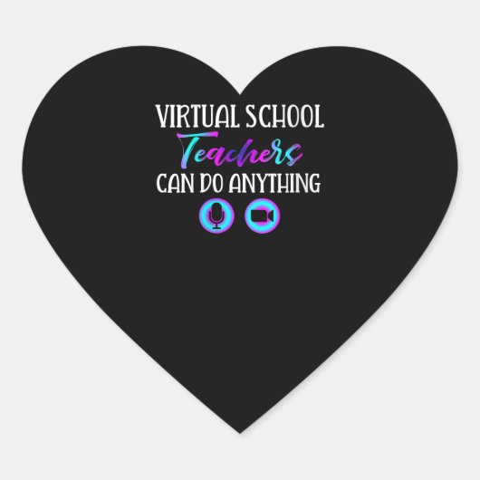 Vrouwen Leuk leren op afstand Virtual School lerar Hart Sticker (Voorkant)