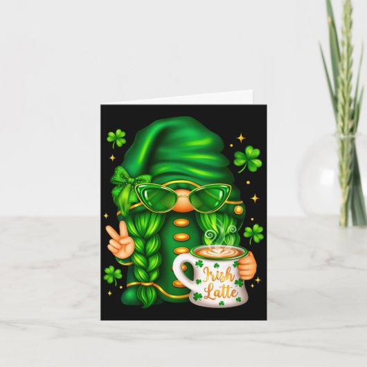Vrouwen leuk St. Patrick's Day kabouter die koffie Kaart (Voorkant)