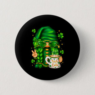 Vrouwen leuk St. Patrick's Day kabouter die koffie Ronde Button 5,7 Cm