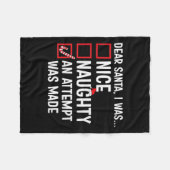 Vrouwen Leuk stout Een poging werd gedaan grappig Fleece Deken (Voorkant (Horizontaal))