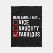 Vrouwen Leuke Stoute Fabulous Funny Santa Christma Fleece Deken (Voorkant)