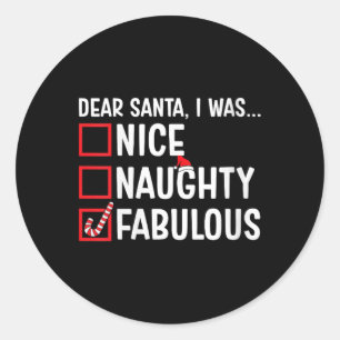 Vrouwen Leuke Stoute Fabulous Funny Santa Christma Ronde Sticker